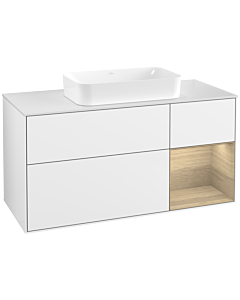 Villeroy und Boch Finion Villeroy und Boch F711PCGF 120x60.3x50.1cm, étagère à droite Oak Veneer , laqué blanc brillant