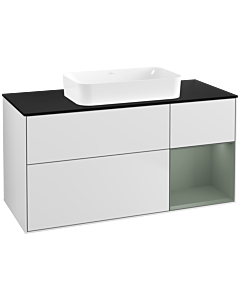 Villeroy und Boch Finion Villeroy und Boch Finion F712GMMT 120x60.3x50.1cm, shelf on the right Olive Matt Lacquer , white matt lacquer