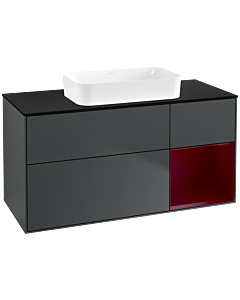 Villeroy und Boch Finion Waschtischunterschrank F712HBHG 120x60,3x50,1cm, Regal rechts Peony, Midnight Blue Matt Lacquer