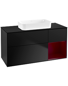 Villeroy und Boch Finion Villeroy und Boch F712HBPD 120x60.3x50.1cm, étagère à droite Peony , laqué noir mat