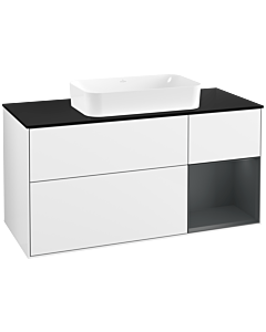 Villeroy und Boch Finion Villeroy und Boch F712HGGF 120x60.3x50.1cm, étagère à droite Midnight Blue Matt Lacquer , laqué blanc brillant