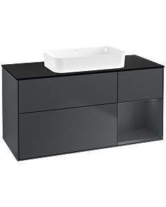 Villeroy und Boch Finion Waschtischunterschrank F712HGHG 120x60,3x50,1cm, Regal rechts Midnight Blue Matt Lacquer, Midnight Blue Matt Lacquer