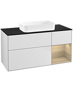 Villeroy und Boch Finion Villeroy und Boch F712PCMT 120x60.3x50.1cm, étagère à droite Oak Veneer , laqué blanc mat