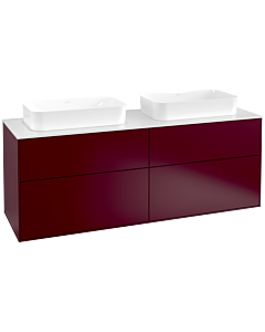 Villeroy und Boch Finion Waschtischunterschrank F72100HB 160x60,3x50,1cm, Glass White Matt, Peony Matt