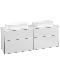 Villeroy und Boch Finion Waschtischunterschrank F72100MT 160x60,3x50,1cm, Glass White Matt, White matt lacquer