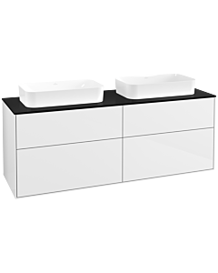Villeroy und Boch Finion Villeroy und Boch F72200GF 160x60.3x50.1cm, verre noir mat, laqué blanc brillant