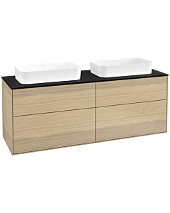 Villeroy und Boch Finion Villeroy und Boch F72200PC 160x60.3x50.1cm, verre noir mat, Oak Veneer