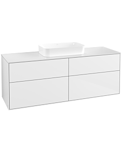 Villeroy und Boch Finion Waschtischunterschrank F73100GF 160x60,3x50,1cm, Glass White Matt, Glossy white lacquer