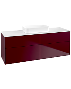 Villeroy und Boch Finion Waschtischunterschrank F73100HB 160x60,3x50,1cm, Glass White Matt, Peony Matt