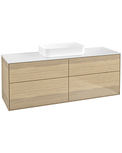 Villeroy und Boch Finion Waschtischunterschrank F73100PC 160x60,3x50,1cm, Glass White Matt, Oak Veneer
