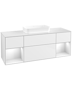 Villeroy und Boch Finion Waschtischunterschrank F741GFGF 160x60,3x50,1cm, Regale Glossy white lacquer, Glossy white lacquer