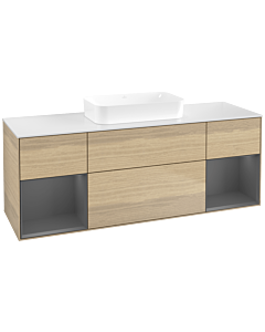 Villeroy und Boch Finion Villeroy und Boch F741GKPC 160x60.3x50.1cm, étagères Laque anthracite mate, Oak Veneer