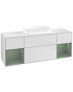 Villeroy und Boch Finion Villeroy und Boch F741GMMT 160x60.3x50.1cm, étagères laqué mat olive, laqué mat blanc