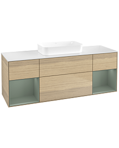Villeroy und Boch Finion Villeroy und Boch F741GMPC 160x60,3x50,1cm, étagères laqué mat olive, Oak Veneer