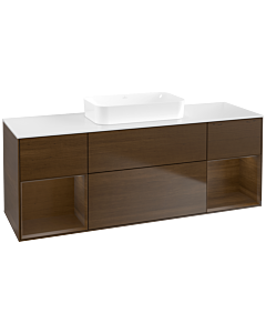 Villeroy und Boch Finion Waschtischunterschrank F741GNGN 160x60,3x50,1cm, Regale Walnut veneer, Walnut veneer