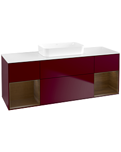 Villeroy und Boch Finion Villeroy und Boch F741GNHB 160x60.3x50.1cm, étagères placage noyer, Peony Matt