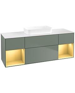 Villeroy und Boch Finion Villeroy und Boch Finion F741HFGM 160x60.3x50.1cm, shelves gold matt lacquer, Olive Matt Lacquer