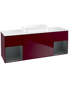 Villeroy und Boch Finion Waschtischunterschrank F741HGHB 160x60,3x50,1cm, Regale Midnight matt lacquer, Peony Matt