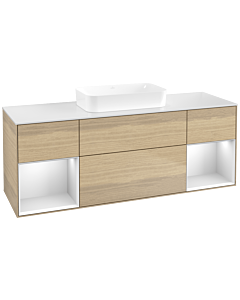 Villeroy und Boch Finion Villeroy und Boch F741MTPC 160x60.3x50.1cm, étagères laqué blanc mat, Oak Veneer