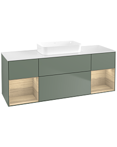 Villeroy und Boch Finion Villeroy und Boch F741PCGM 160x60.3x50.1cm, étagères Oak Veneer , Olive Matt Lacquer