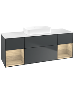 Villeroy und Boch Finion Villeroy und Boch Finion F741PCHG 160x60.3x50.1cm, shelves Oak Veneer , Midnight Blue Matt Lacquer