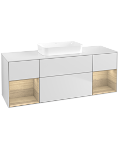 Villeroy und Boch Finion Waschtischunterschrank F741PCMT 160x60,3x50,1cm, Regale Oak Veneer, White matt lacquer