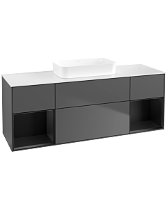 Villeroy und Boch Finion Villeroy und Boch Finion F741PDGK 160x60.3x50.1cm, shelves black matt lacquer, anthracite matt