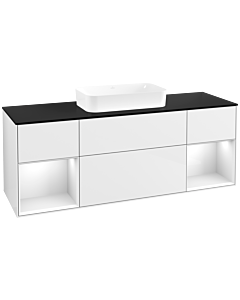 Villeroy und Boch Finion Waschtischunterschrank F742GFGF 160x60,3x50,1cm, Regale Glossy white lacquer, Glossy white lacquer