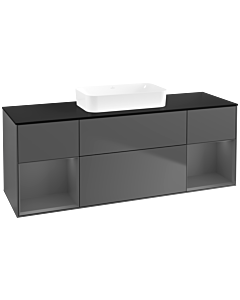 Villeroy und Boch Finion Waschtischunterschrank F742GKGK 160x60,3x50,1cm, Regale Anthracite matt lacquer, Anthracite matt
