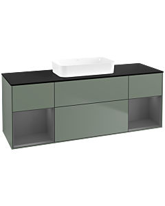 Villeroy und Boch Finion Villeroy und Boch F742GKGM 160x60.3x50.1cm, étagères Laque anthracite mate, Olive Matt Lacquer