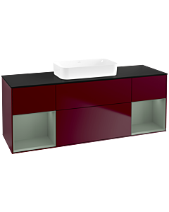 Villeroy und Boch Finion Villeroy und Boch F742GMHB 160x60,3x50,1cm, étagères laqué mat olive, Peony Matt