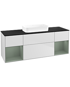 Villeroy und Boch Finion Villeroy und Boch F742GMMT 160x60.3x50.1cm, étagères laqué mat olive, laqué mat blanc