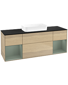 Villeroy und Boch Finion Villeroy und Boch F742GMPC 160x60.3x50.1cm, étagères laqué mat olive, Oak Veneer