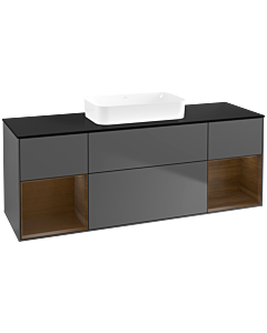 Villeroy und Boch Finion Villeroy und Boch F742GNGK 160x60.3x50.1cm, étagères placage noyer, anthracite mat