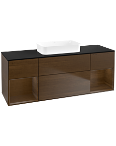 Villeroy und Boch Finion Waschtischunterschrank F742GNGN 160x60,3x50,1cm, Regale Walnut veneer, Walnut veneer