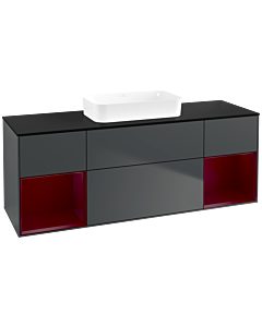 Villeroy und Boch Finion Villeroy und Boch F742HBHG 160x60.3x50.1cm, étagères Peony laqué mat, Midnight Blue Matt Lacquer