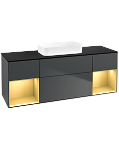 Villeroy und Boch Finion Villeroy und Boch F742HFHG 160x60.3x50.1cm, étagères laqué or mat, Midnight Blue Matt Lacquer