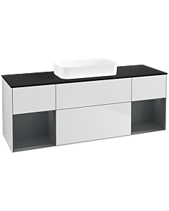 Villeroy und Boch Finion Villeroy und Boch F742HGMT 160x60.3x50.1cm, étagères laqué mat minuit, laqué mat blanc