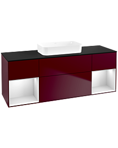 Villeroy und Boch Finion Waschtischunterschrank F742MTHB 160x60,3x50,1cm, Regale White matt lacquer, Peony Matt
