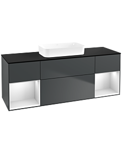 Villeroy und Boch Finion Villeroy und Boch F742MTHG 160x60.3x50.1cm, étagères laqué blanc mat, Midnight Blue Matt Lacquer