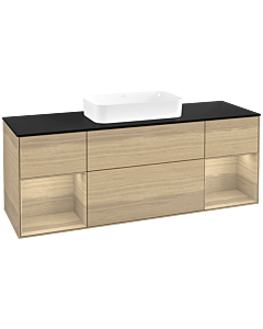 Villeroy und Boch Finion Waschtischunterschrank F742PCPC 160x60,3x50,1cm, Regale Oak Veneer, Oak Veneer