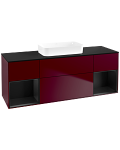 Villeroy und Boch Finion Villeroy und Boch Finion F742PDHB 160x60.3x50.1cm, shelves black matt lacquer, Peony Matt