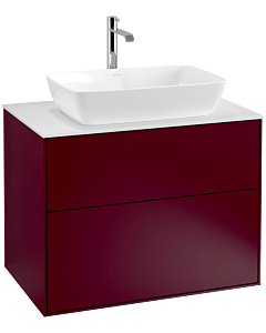 Villeroy und Boch Finion Waschtischunterschrank F75100HB 80x60,3cm, Abdeckplatte white matt, Peony Matt