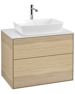 Villeroy und Boch Finion Waschtischunterschrank F75100PC 80x60,3cm, Abdeckplatte white matt, Oak Veneer