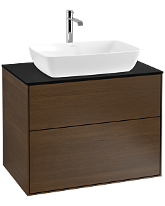 Villeroy und Boch Finion Villeroy und Boch Finion F75200GN 80x60.3cm, cover plate black matt, walnut veneer