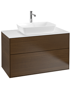 Villeroy und Boch Finion Villeroy und Boch F76100GN 100x60,3cm, plaque de finition blanc mat, placage noyer