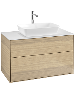 Villeroy und Boch Finion Waschtischunterschrank F76100PC 100x60,3cm, Abdeckplatte white matt, Oak Veneer