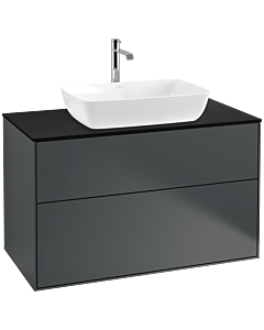 Villeroy und Boch Finion Villeroy und Boch F76200HG 100x60,3cm, plaque de finition noir mat, Midnight Blue Matt Lacquer