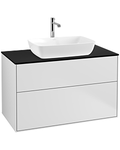 Villeroy und Boch Finion Waschtischunterschrank F76200MT 100x60,3cm, Abdeckplatte black matt, White matt lacquer