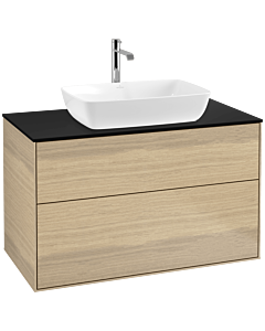 Villeroy und Boch Finion Villeroy und Boch F76200PC 100x60,3cm, plaque de finition noir mat, Oak Veneer